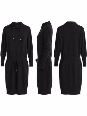 Loro Piana Navy Cashmere Knee-Length Dress